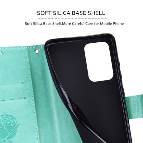 Чехол-книжка Rose Embossed для  Samsung Galaxy A03 Core -  зеленый