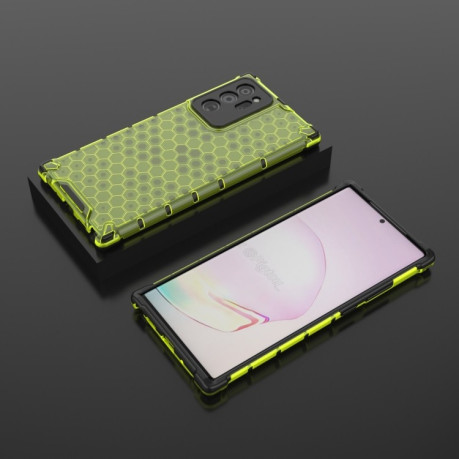 Противоударный чехол Honeycomb на Samsung Galaxy Note 20 Ultra - зеленый