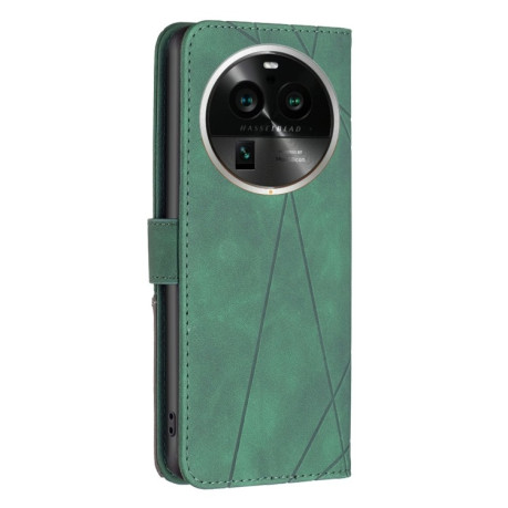 Чехол-книжка Magnetic Buckle Rhombus для OPPO Find X6 Pro 5G - зеленый
