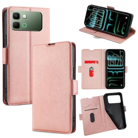 Чехол-книжка Voltage Side Buckle на Infinix Note Edge 5G — розовое золото