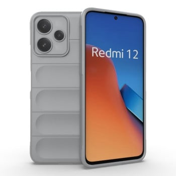 Силиконовый чехол Magic Flannel для Xiaomi Redmi 12 5G/Poco M6 Pro 5G - серый