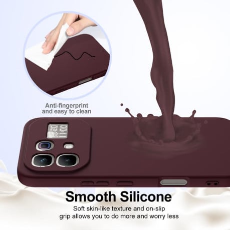 Силиконовый чехол Shockproof Silicone с Magsafe на Infinix Note 60 / 60 Pro 5G — сливовый
