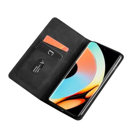 Чехол-книжка Retro Skin Feel Business Magnetic на Realme 10 Pro+ 5G - черный