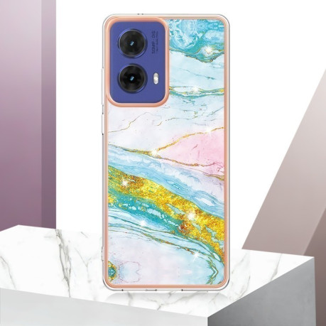 Противоударный чехол Electroplating IMD для Motorola Moto G85 - Green