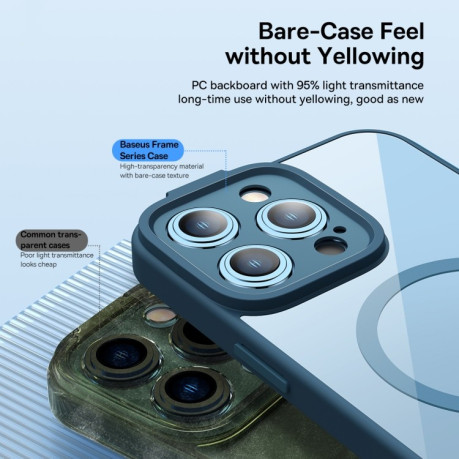 Противоударный чехол Baseus Frame Series для iPhone 14 Pro Max - синий