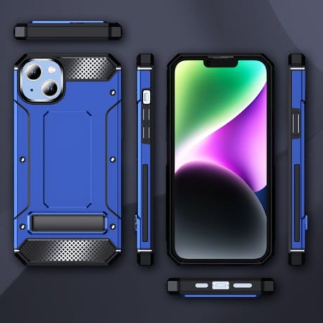 Противоударный чехол Matte Holder для iPhone 15 Pro Max - синий