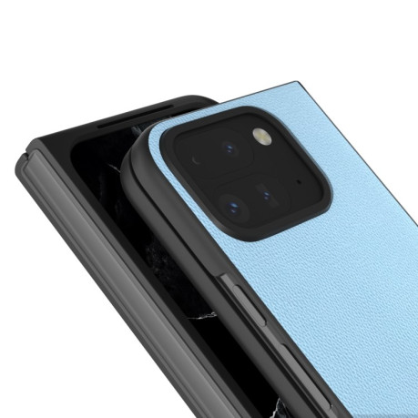Чехол ABEEL Genuine Leather Luxury для Google Pixel 9 Pro Fold - голубой