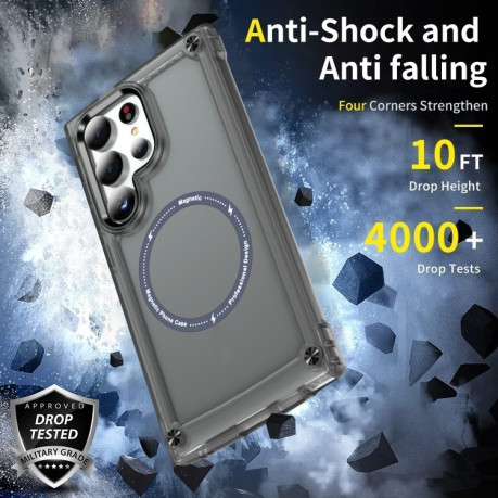 Протиударний чохол Skin Feel TPU + PC MagSafe Magnetic для Samsung Galaxy S25 Ultra 5G - чорний