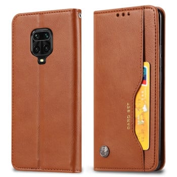 Чехол-книжка Knead Skin Texture на Xiaomi Redmi Note 9 Pro / Note 9S/ Note 9 Pro Max - коричневый