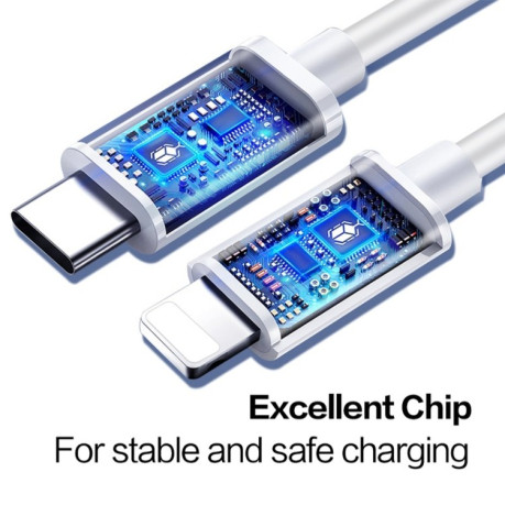 Кабель 1m USB-C / Type-C 3.1  Male to 8 Pin Male Data Cable на iPhone / iPad  - белый