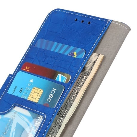 Чохол-книжка Magnetic Crocodile Texture на Samsung Galaxy S24 FE 5G - синій