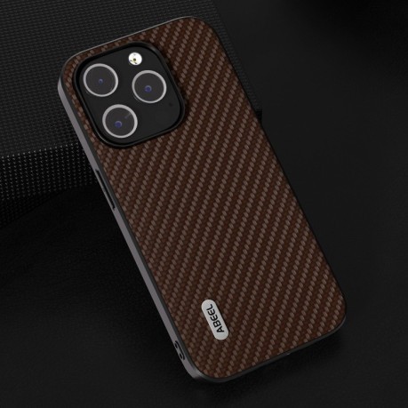 Ударозахисний чохол ABEEL Carbon Fiber на iPhone 15 Plus - темно-коричневий