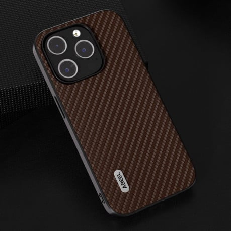 Ударозахисний чохол ABEEL Carbon Fiber на iPhone 15 Pro Max - темно-коричневий