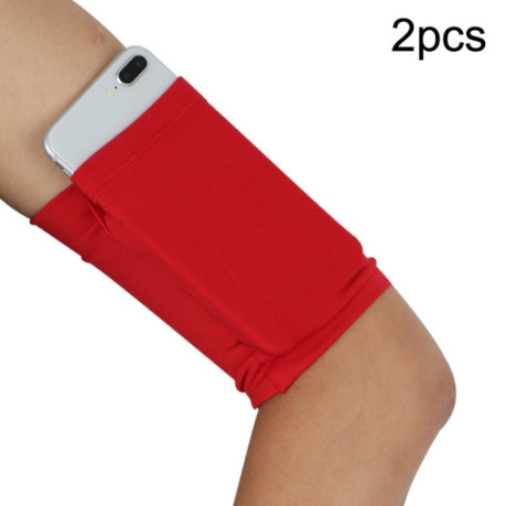 Универсальный спортивный чехол с креплением на руку эластичный (один) Outdoor Fitness для мобильных устройств - красный