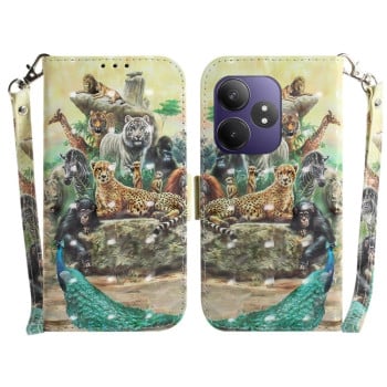 Чехол-книжка Crystal 3D Shockproof Protective Leather для Realme GT 6 / GT 6T / GT Neo6 / GT Neo6 SE - Zoo