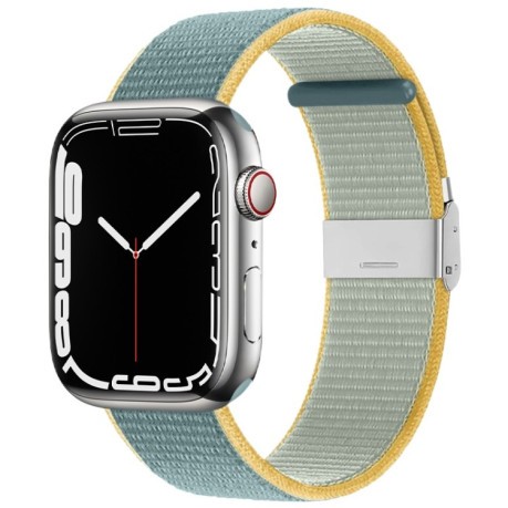 Ремешок Metal Buckle Nylon Strap для Apple Watch 10 46mm/Ultra 49mm / Series 8/7 45mm / 44mm / 42mm- голубой