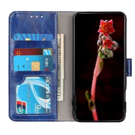 Кожаный чехол-книжка Retro Crazy Horse Texture на Samsung Galaxy A73 5G - синий