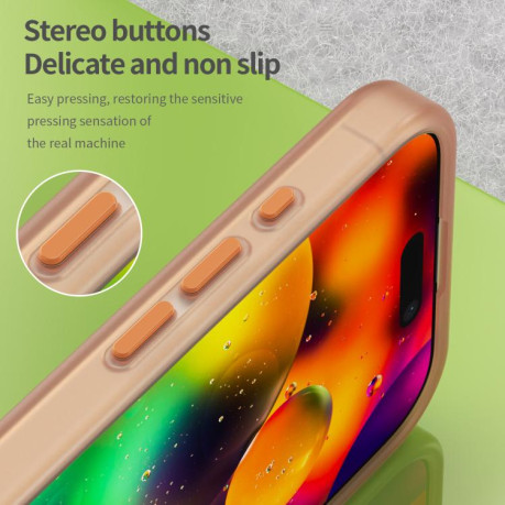 Противоударный чехол MagSafe Frosted Translucent TPU + PC для iPhone 17 - оранжевый