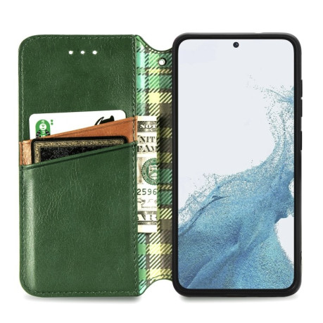 Чехол-книжка Cubic Grid на Samsung Galaxy S23+Plus 5G - зеленый