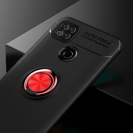 Ударозащитный чехол Metal Ring Holder 360 Degree Rotating на  Xiaomi Redmi 9C - черно-красный
