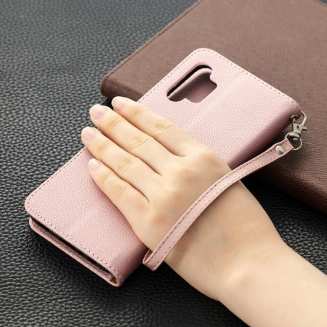 Чехол-книжка Litchi Texture Pure Color на Samsung Galaxy A32 4G- розовое золото