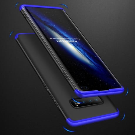 Протиударний чохол GKK Three Stage Splicing Full Coverage на Samsung Galaxy S10+Plus-чорно-синій