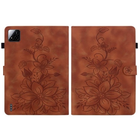 Чохол-книжка Lily Embossed Leather для Xiaomi Pad 7/Pad 7 Pro - коричневий