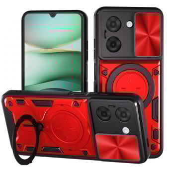 Чохол із шторкою камери CD фактурою та підставкою на Xiaomi Redmi A5 4G Global - червоний