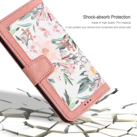 Чехол-книжка Floral Pattern Leather для Samsung Galaxy A56 5G - розовый