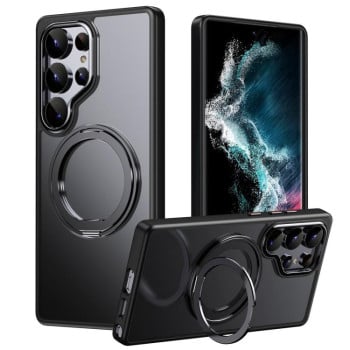 Протиударний чохол з підставкою на 360 град з MagSafe на Samsung Galaxy S25 Ultra 5G - чорний