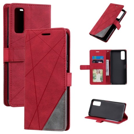 Чохол-книжка Skin Feel Splicing для Vivo Y72 5G / Y52 5G / iQOO Z3 - червоний