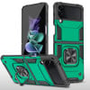 Противоударный чехол Magnetic Armor для Samsung Galaxy Flip4 5G - темно-зеленый