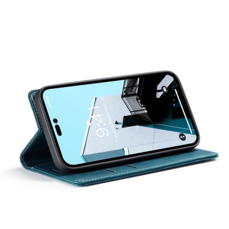 Кожаный чехол CaseMe-013 Multifunctional на iPhone 15 Pro - синий