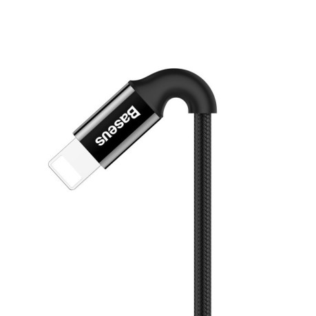 Нервний Кабель Зарядка Baseus Aluminium Alloy зі світловим індикатором 1m 2A 8 Pin to USB Black для iPhone/iPad