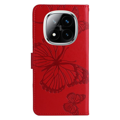 Чохол-книжка Embossed Butterfly для Xiaomi Redmi Note 14 Pro 5G/ 14 Pro+ 5G - червоний