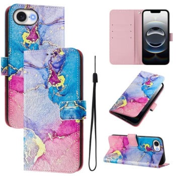 Чехол-книжка Colored Drawing Pattern для iPhone 17e/16e - разноцветный