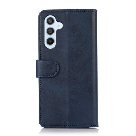 Чехол-книжка с фактурой Cow с магнитным хлястиком на Samsung Galaxy S25 FE 5G - синий
