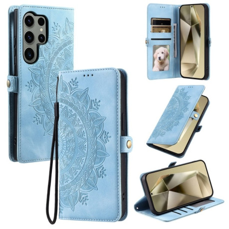 Чохол-книжка Totem Embossed Magnetic Leather  для Samsung Galaxy S25 Ultra 5G - синій
