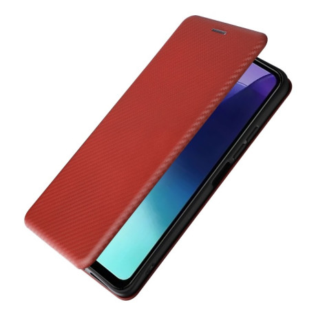 Чохол-книжка Carbon Fiber Texture на Xiaomi Redmi 14C 4G/Poco C75/Redmi A4 5G - коричневий