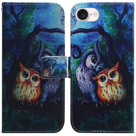 Чехол-книжка Coloured Drawing для iPhone 16e - сова