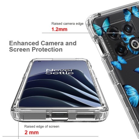 Противоударный чехол Transparent Painted для OnePlus 10 Pro - Butterflies