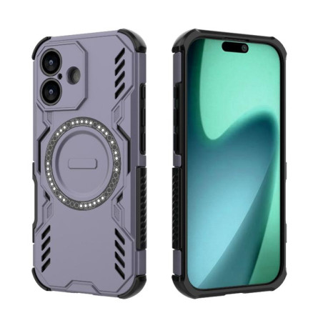 Противоударный чехол Butterfly Armor MagSafe Magnetic Ring Shockproo для iPhone 17 - фиолетовый