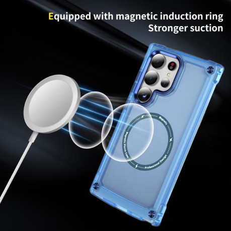 Протиударний чохол Skin Feel TPU + PC MagSafe Magnetic для Samsung Galaxy S25 Ultra 5G - синій