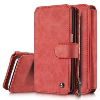 Кожаный чехол-кошелек CaseMe с отделением для кредитных карт на Samsung Galaxy S7 Edge/ G935 Red