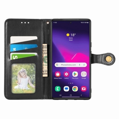 Чехол-книжка Retro Solid Color на Samsung Galaxy S25 Ultra 5G - черный