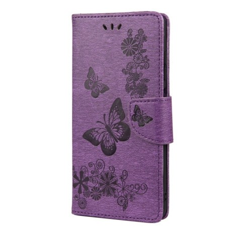 Чехол-книжка Floral Butterfly для Xiaomi Redmi 10 - фиолетовый