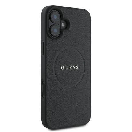 Оригинальный чехол Guess Grained Gold Ring MagSafe для iPhone 16 Plus - black