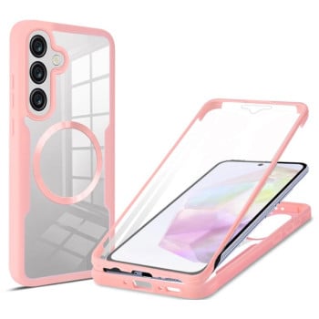 Противоударный чехол CD Texture MagSafe для Samsung Galaxy A36 / A56 5G - розовый