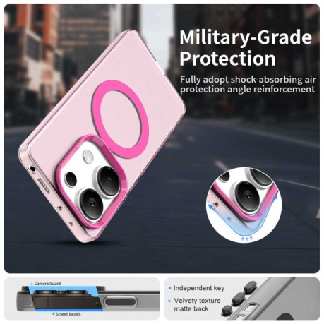 Противоударный чехол MagSafe Holder PC Hybrid для Xiaomi Redmi Note Redmi Note 14S/ 13 Pro 4G / POCO M6 Pro 4G - красный