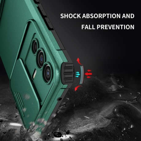 Протиударний чохол Stereoscopic Holder Sliding для Vivo V23 5G - зелений